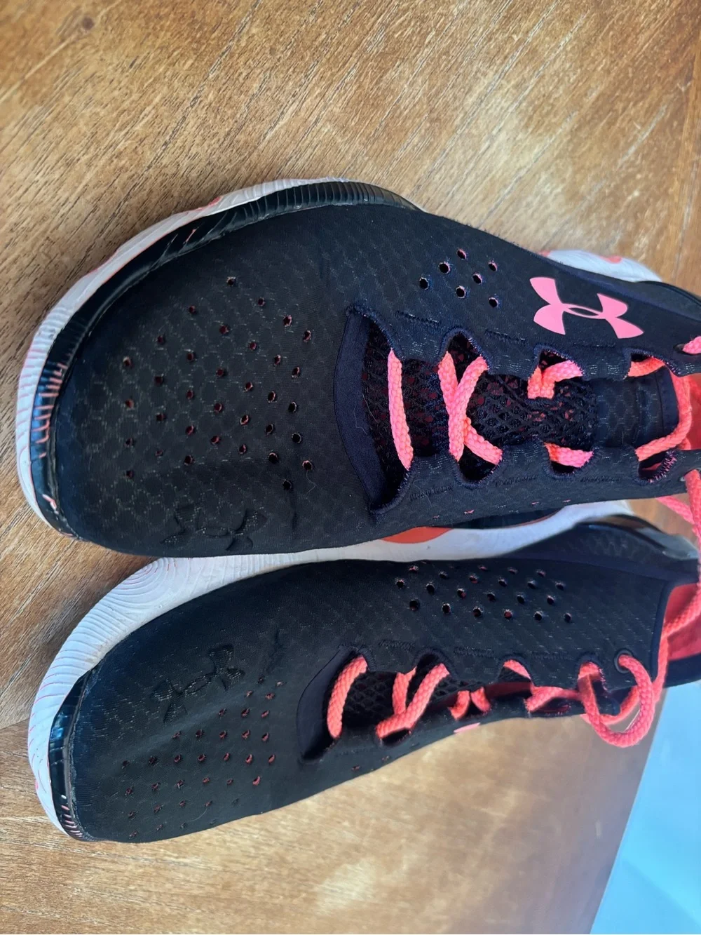 Under Armour Women’s Black and Coral Athletic Training Shoes